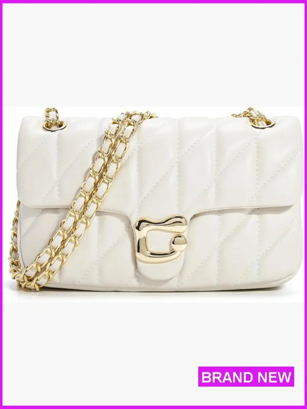 Quilted Crossbody Leather Satchel Handbag Shoulder Purse Trendy Clutch